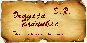 Dragija Radunkić vizit kartica